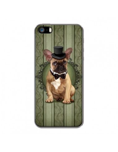 Coque Chien Dog Bulldog Noeud Papillon Chapeau pour iPhone 5 et 5S - Maryline Cazenave