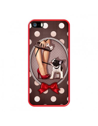 Coque Lady Jambes Chien Dog Pois Noeud papillon pour iPhone 5 et 5S - Maryline Cazenave