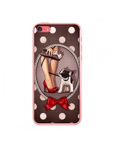 Coque Lady Jambes Chien Dog Pois Noeud papillon pour iPhone 5C - Maryline Cazenave