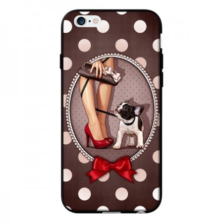 Coque Lady Jambes Chien Dog Pois Noeud papillon pour iPhone 6 - Maryline Cazenave