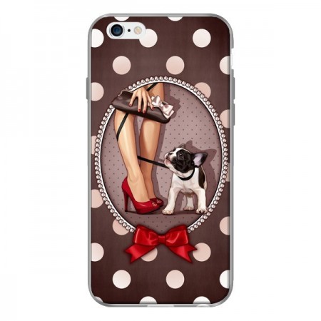 Coque Lady Jambes Chien Dog Pois Noeud papillon pour iPhone 6 - Maryline Cazenave