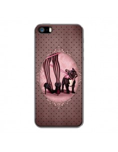 Coque Lady Jambes Chien Dog Rose Pois Noir pour iPhone 5 et 5S - Maryline Cazenave 2