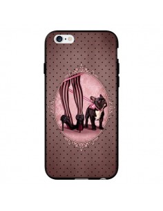 Coque Lady Jambes Chien Dog Rose Pois Noir pour iPhone 6 - Maryline Cazenave