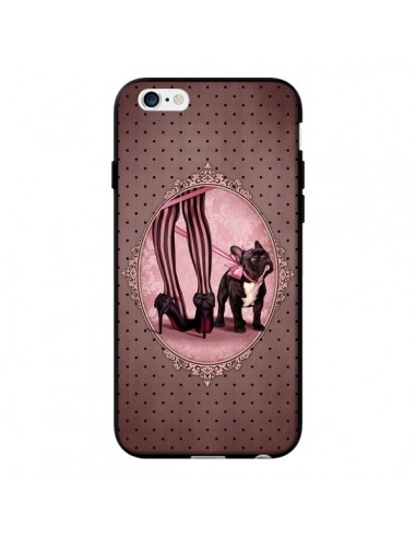 Coque Lady Jambes Chien Dog Rose Pois Noir pour iPhone 6 - Maryline Cazenave