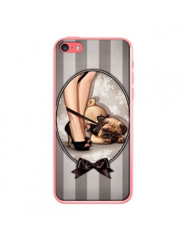 Coque Lady Noir Noeud Papillon Chien Dog Luxe pour iPhone 5C - Maryline Cazenave