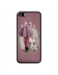 Coque Lady Chien Dog Dalmatien Robe Pois pour iPhone 5 et 5S - Maryline Cazenave