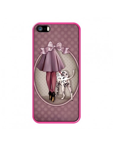 Coque Lady Chien Dog Dalmatien Robe Pois pour iPhone 5 et 5S - Maryline Cazenave