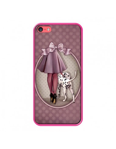 Coque Lady Chien Dog Dalmatien Robe Pois pour iPhone 5C - Maryline Cazenave