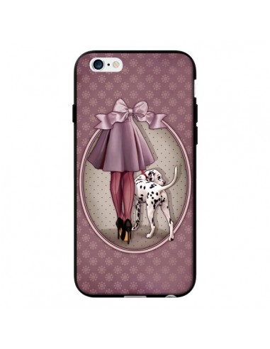 Coque Lady Chien Dog Dalmatien Robe Pois pour iPhone 6 - Maryline Cazenave