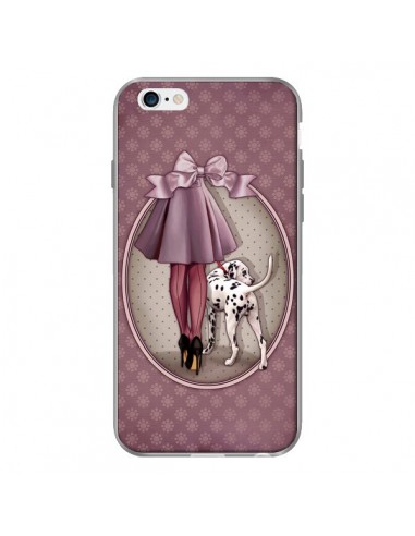 Coque Lady Chien Dog Dalmatien Robe Pois pour iPhone 6 - Maryline Cazenave