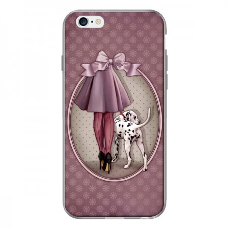 Coque Lady Chien Dog Dalmatien Robe Pois pour iPhone 6 - Maryline Cazenave