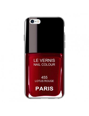 Coque Vernis Paris Lotus Rouge pour iPhone 6 Plus - Laetitia