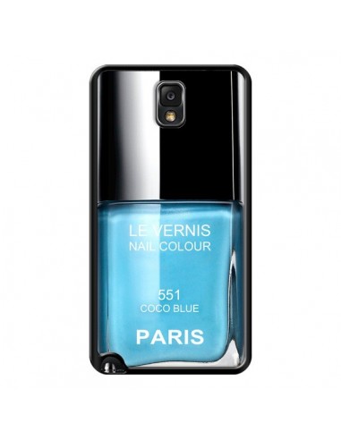 Coque Vernis Paris Coco Blue Bleu pour Samsung Galaxy Note IV - Laetitia