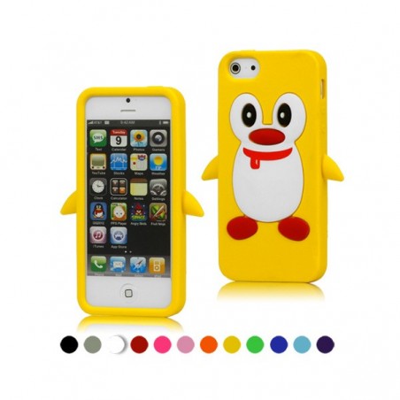 Coque Pengouin en Silicone pour iPhone 5