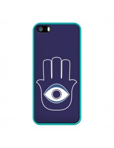 Coque Main de Fatma Oeil Bleu pour iPhone 5 et 5S - Laetitia 2