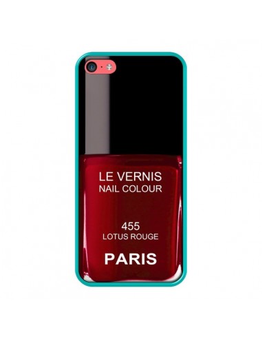 Coque Vernis Paris Lotus Rouge pour iPhone 5C - Laetitia