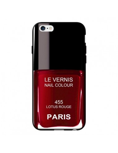 Coque Vernis Paris Lotus Rouge pour iPhone 6 - Laetitia