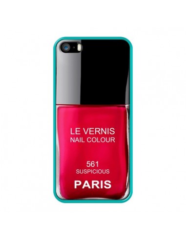 Coque Vernis Paris Suspicious Rouge pour iPhone 5 et 5S - Laetitia