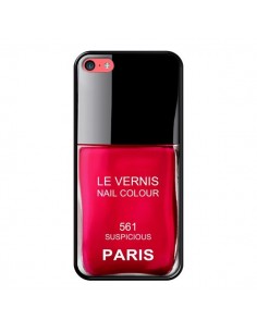 Coque Vernis Paris Suspicious Rouge pour iPhone 5C - Laetitia