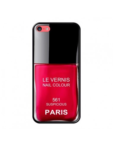 Coque Vernis Paris Suspicious Rouge pour iPhone 5C - Laetitia