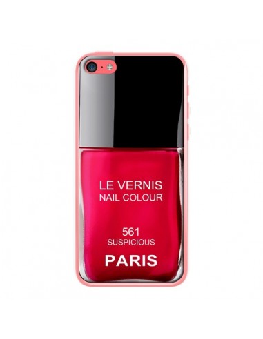 Coque Vernis Paris Suspicious Rouge pour iPhone 5C - Laetitia