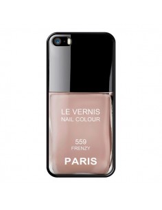 Coque Vernis Paris Frenzy Beige pour iPhone 5 et 5S - Laetitia