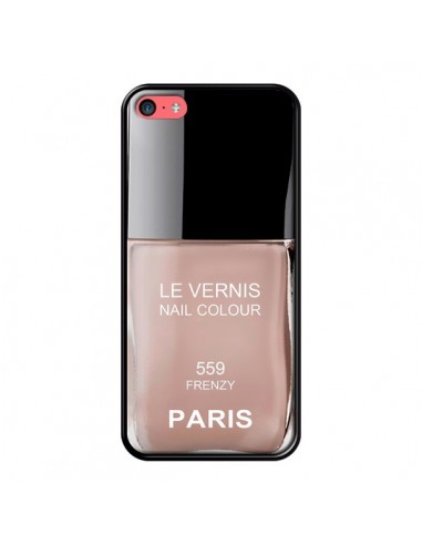 Coque Vernis Paris Frenzy Beige pour iPhone 5C - Laetitia