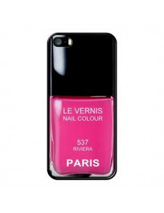Coque Vernis Paris Riviera Rose pour iPhone 5 et 5S - Laetitia