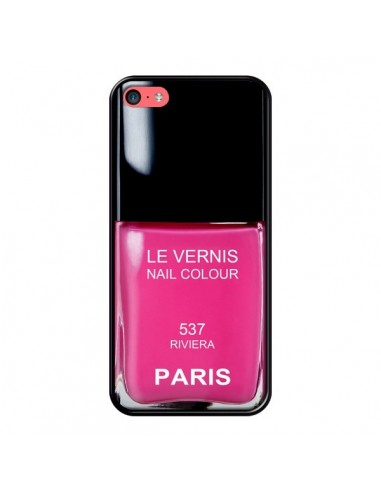 Coque Vernis Paris Riviera Rose pour iPhone 5C - Laetitia
