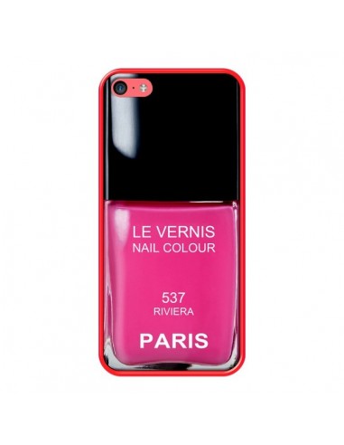 Coque Vernis Paris Riviera Rose pour iPhone 5C - Laetitia