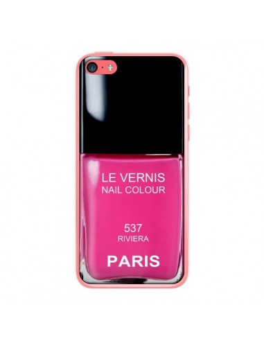 Coque Vernis Paris Riviera Rose pour iPhone 5C - Laetitia