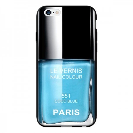Coque Vernis Paris Coco Blue Bleu pour iPhone 6 - Laetitia
