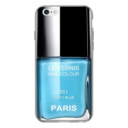 Coque Vernis Paris Coco Blue Bleu pour iPhone 6 - Laetitia