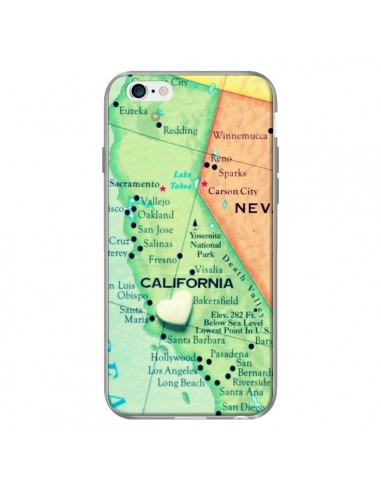 Coque Carte Map Californie pour iPhone 6 Plus - R Delean