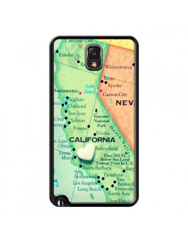 Coque Carte Map Californie pour Samsung Galaxy Note 4 - R Delean