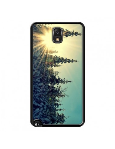 Coque Hiver Paysage Neige Montagnes Sapins Ski pour Samsung Galaxy Note 4 - R Delean