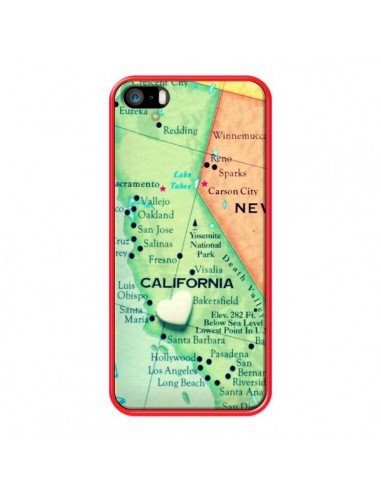 Coque Carte Map Californie pour iPhone 5 et 5S - R Delean