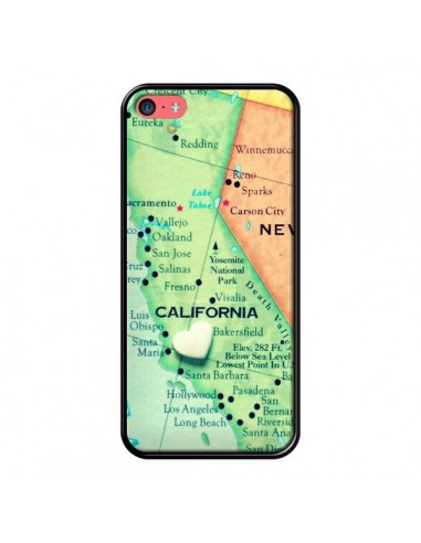 Coque Carte Map Californie pour iPhone 5C - R Delean