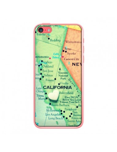 Coque Carte Map Californie pour iPhone 5C - R Delean