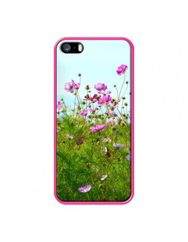 Coque Fleurs Roses Champ pour iPhone 5 et 5S - R Delean