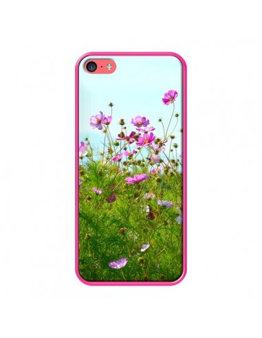 Coque Fleurs Roses Champ pour iPhone 5C - R Delean