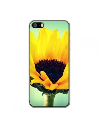 Coque Tournesol Zoom Fleur pour iPhone 5 et 5S - R Delean