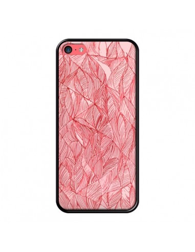 Coque Courbes Meandre Rouge Cerise pour iPhone 5C - Léa Clément