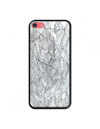 Coque Courbes Meandre Blanc Noir pour iPhone 5C - Léa Clément