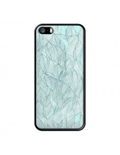 Coque Courbes Meandre Bleu Vert Nuageux pour iPhone 5 et 5S - Léa Clément