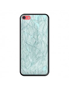 Coque Courbes Meandre Bleu Vert Nuageux pour iPhone 5C - Léa Clément
