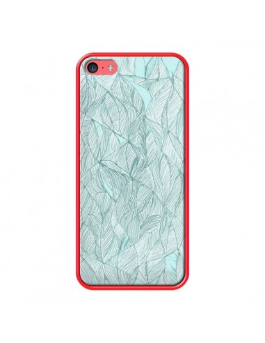 Coque Courbes Meandre Bleu Vert Nuageux pour iPhone 5C - Léa Clément