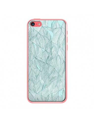 Coque Courbes Meandre Bleu Vert Nuageux pour iPhone 5C - Léa Clément