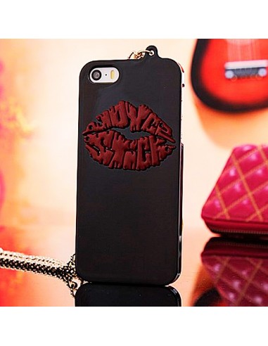 Coque Lèvres en relief avec Chaine pour iPhone 5/5S