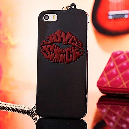 Coque Lèvres en relief avec Chaine pour iPhone 5/5S Coque Lèvres en relief avec Chaine pour iPhone 5/5S